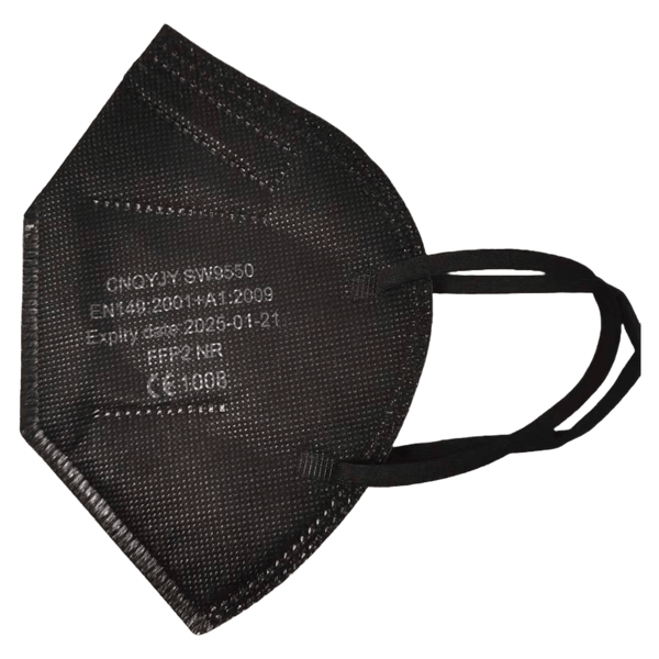 Schwarze FFP2 Schutzmasken bester Qualität, hocheffiziente Filter-Einwegmasken