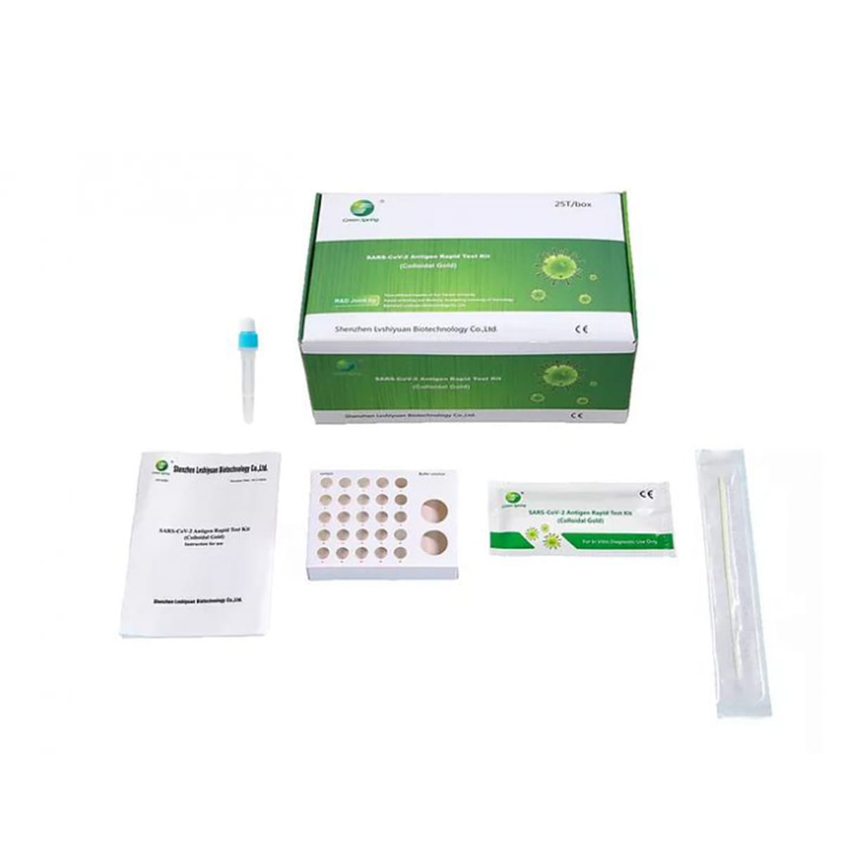 Green Spring SARS-CoV-2-Antigen-Schnelltest Lvshiyuan Greenspring 4/1 Lolli 25er