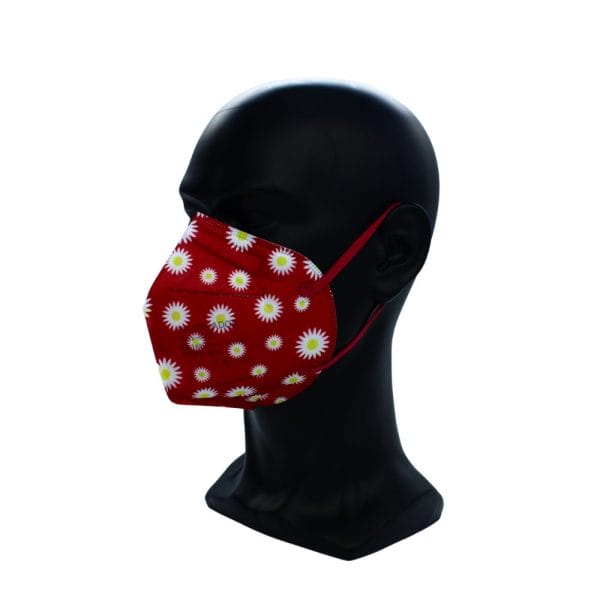 FFP2-Maske margerite rot – Texturiert