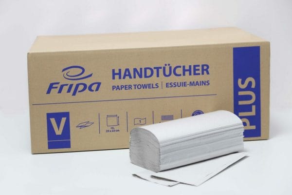 Fripa - Papierhandtücher Plus 1-lagig naturell 25 x 23 cm (20 x 250 Stck.)