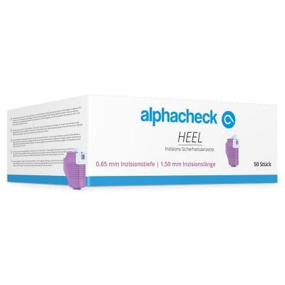 alphacheck HEEL Inzisions-Sicherheits- lanzetten 0,65 x 1,50 mm (50 Stck.)