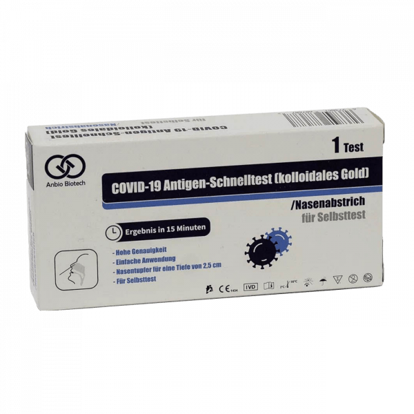 Anbio COVID-19 Antigen-Schnelltest für Laien (Nasal), 1er Pack Medrhein