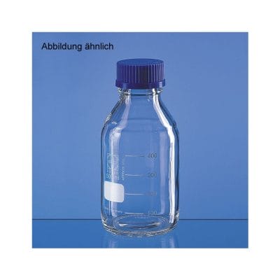 Laborflasche, Boro 3.3, 250 ml, mit Teilung, GL 45, mit Schraubkappe