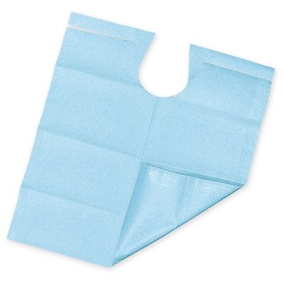 Patientenumhänge Tissue/PE, 53 x 60 cm, laguna blue (80 Stck.)