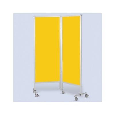 Wandschirm 2-flügelig, fahrbar, Farbe: gelb/gelb