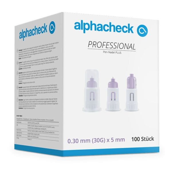alphacheck professional Pen-Nadeln PLUS 30 G x 5 mm (100 Stck.)