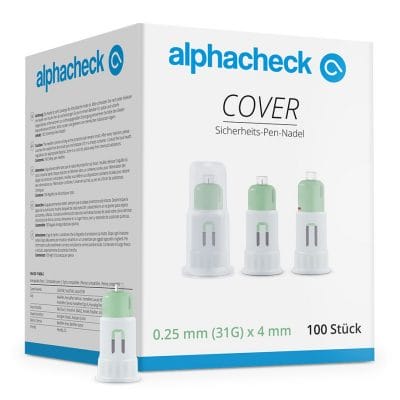 alphacheck COVER Sicherheits-Pen-Nadeln 31 G x 4 mm (100 Stck.)