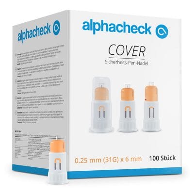 alphacheck COVER Sicherheits-Pen-Nadeln 31 G x 6 mm (100 Stck.)