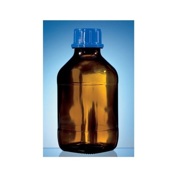 Gewindeflasche, Braunglas, 1000 ml, mit Schraubkappe, PP, GL 45