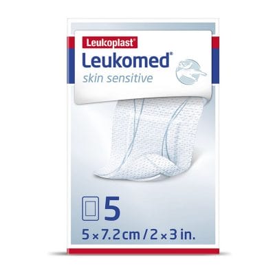 Leukomed skin sensitive steril, Vlies- Wundverband 7,2 cm x 5 cm (5 Stck.)