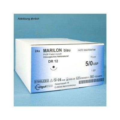 MARILON DS 19 4/0=1,5, blau, monofil, Nahtmaterial Fadenlänge 70 cm (24 Stck.)
