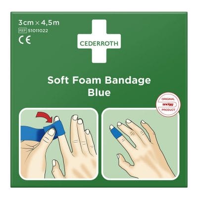 Cederroth Soft Foam Bandage Blue selbstklebendes Pflaster 3 cm x 4,5 m