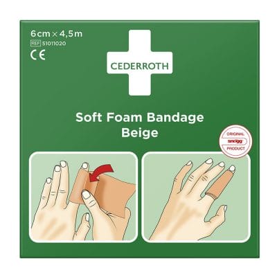 Cederroth Soft Foam Bandage Beige selbstklebendes Pflaster 6 cm x 4,5 m