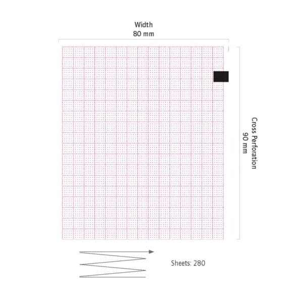 Hellige EKG-Papier Mac 400/600 80 mm x 90 mm (280 Bl.)