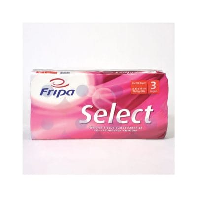 Fripa – Toilettenpapier select, 3-lagig (6 Pack à 8 x 250 Bl.)