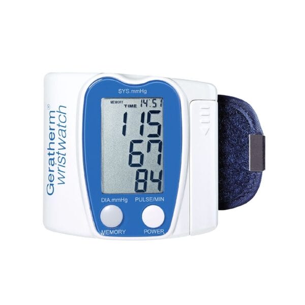 Geratherm wristwatch Blutdruckmessgerät Handgelenkautomat, blau/weiß