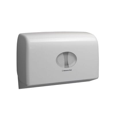 AQUARIUS Mini Doppelrollenspender für mini Jumbo Toilet Tissue, weiß
