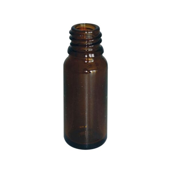 Tropfflasche 5 ml, Braunglas, mit Gewinde DIN 18, ohne Verschluss