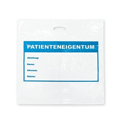 Tragetaschen ''Patienteneigentum'' weiß, 60 x 60 x 10,5 cm (250 Stck.)