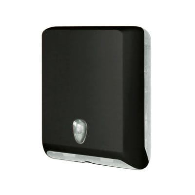 Falthandtuchspender Kunststoff schwarz, H 40 x B 29 x T 13 cm