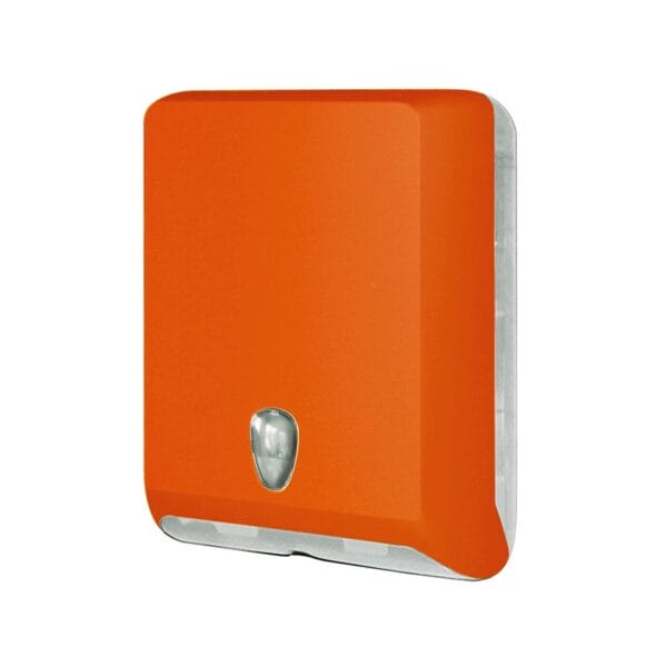 Falthandtuchspender Kunststoff orange, H 40 x B 29 x T 13 cm