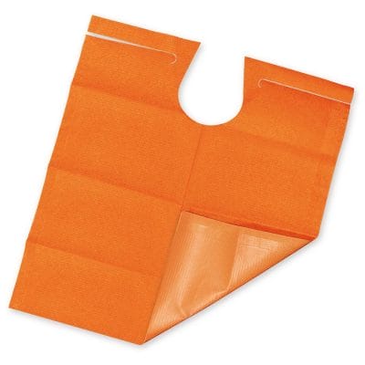 Patientenumhänge Tissue/PE, 53 x 60 cm, hot orange (80 Stck.)