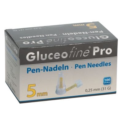 Gluceofine Pro Pen-Nadeln 31 G, 0,25 x 5 mm (100 Stck.)