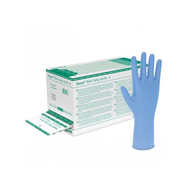 Vasco Nitril long U.-Handschuhe, PF, Gr. XS, steril (50 Paar)