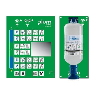 Plum pH Neutral Station mit Wandhalter und Piktogramm