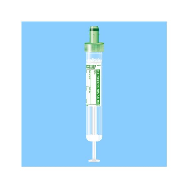 S-Monovetten 7,5 ml, 92 x 15mm, Natrium- Heparin, Papieretikett, steril (50Stck.)