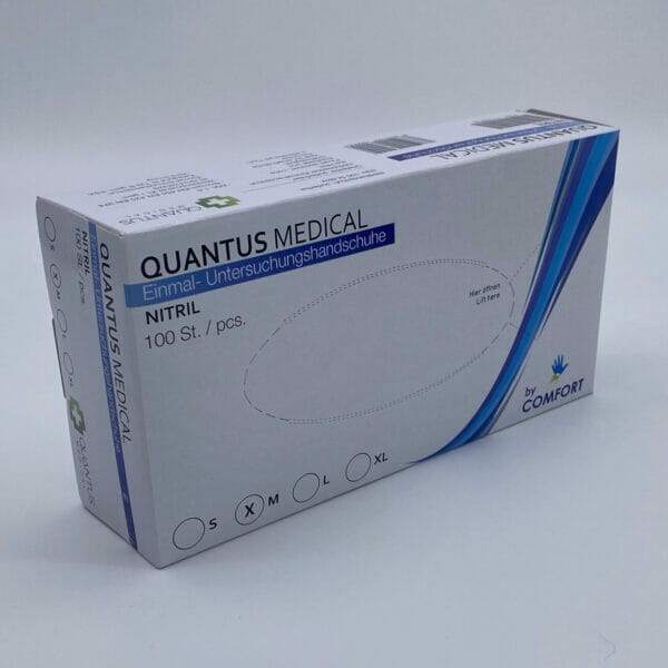 Quantus Medical 100-er Set blaue Nitril-Einweghandschuhe