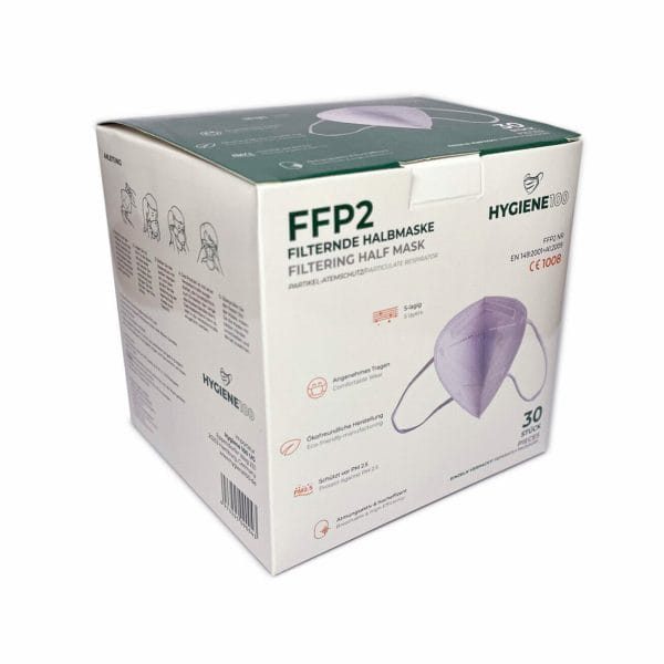 1 Stück FFP2 Schutzmasken, hocheffiziente Filter-Einwegmasken, CE1008 – Hygiene 100