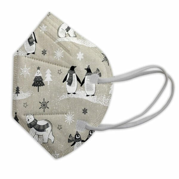 FFP2-Schutzmasken bunt – (10 Stk.) Barbeador - Weihnachtsdekore Pinguin