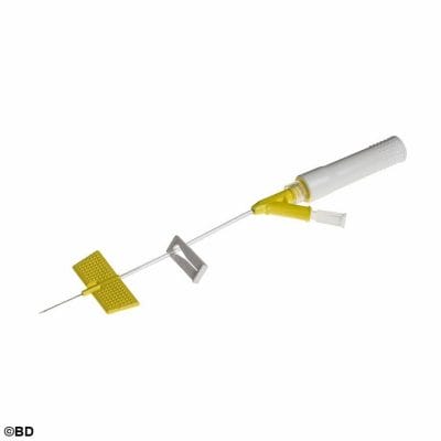 BD Saf-T-Intima Venenverweilkatheter mit Y-Anschluss, 24 G, 0,7 x 19 mm, gelb