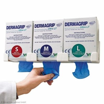 Wandhalterung für 3 Boxen Schutzhandschuhe Dermagrip Ultra LT