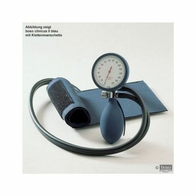 boso clinicus II Blutdruckmessgerät blau mit Klettenmanschette Ø 60 mm,