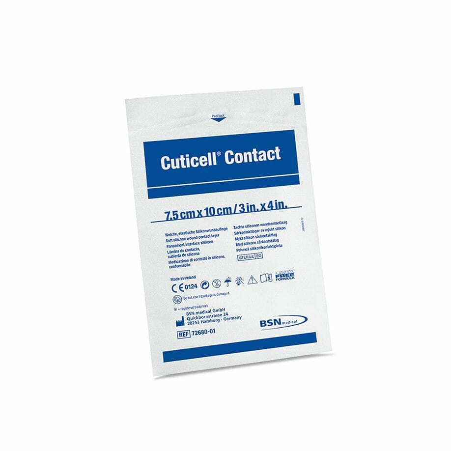 Cuticell Contact Silikonwundauflagen 7,5 x 10,0 cm, steril (5 Stck.)