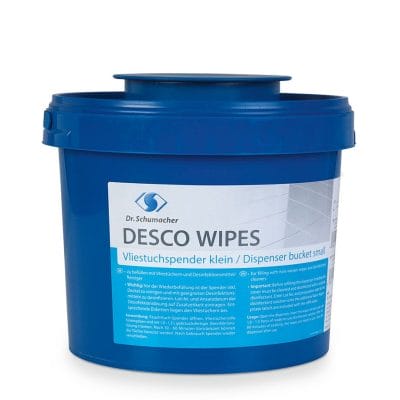 Desco Wipes Vliestuchspender klein, blau (1 Spendereimer) unbefüllt, 3 Ltr.