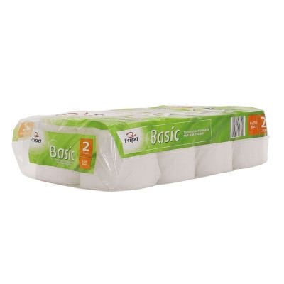 Fripa – Toilettenpapier basic, 2-lagig (8 Pack à 8 x 250 Bl.)