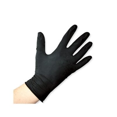 Latex U.-Handschuhe Gr. L, schwarz, unsteril, puderfrei (100 Stck.)