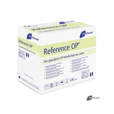 Reference OP-Handschuhe Latex, leicht gepudert, steril, Gr. 9 (50 Paar)