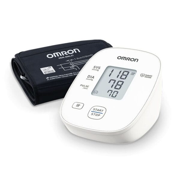 OMRON M300 mit Universalmanschette, Oberarm-Vollautomat-Blutdruckmessgerät