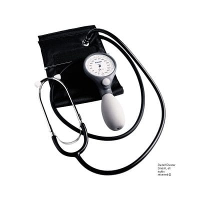 ri-san Blutdruckmessgerät Ø 64 mm schiefergrau mit Stethoskop, 1-Schlauch,