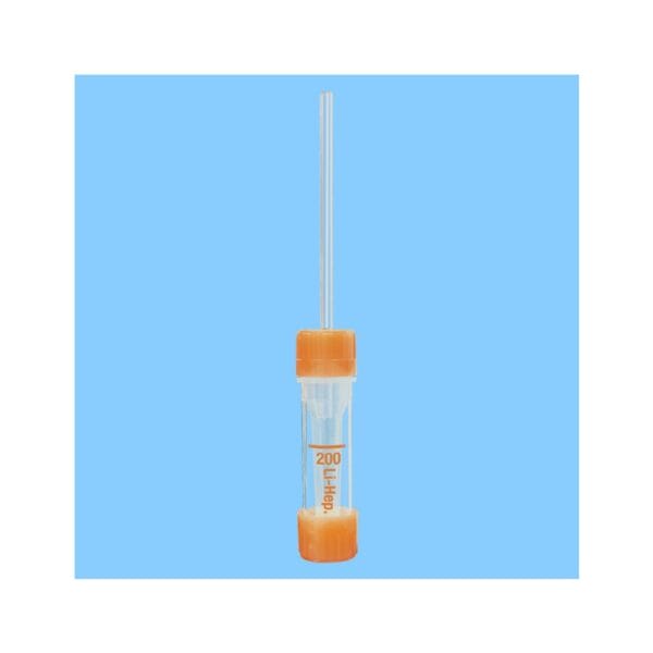 Microvetten 200 µl Lithium-Heparin, orange EU-Code, Aufdruck (100 Stck.)