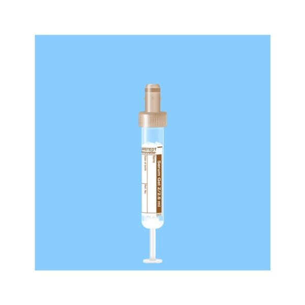 S-Monovette 2,6 ml, 65 x 13 mm, steril Serum-Gel, Papieretikett, (50 Stck.)