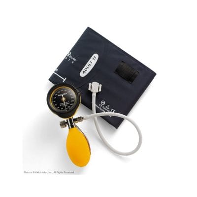 DuraShock Blutdruckmessgerät DS55 gelb, Ø 50 mm, verchromt, 1-Schlauch,