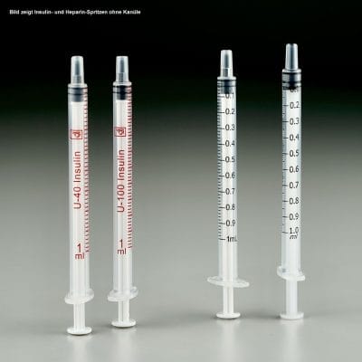 DISPOMED-Einmal-Spritzen 1 ml Insulin, U-100 ohne Kanüle (100 Stck.)