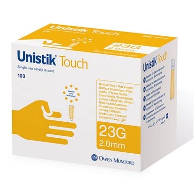 Unistik Touch 23 G, 2.0 mm Sicherheitslanzetten (100 Stck.)