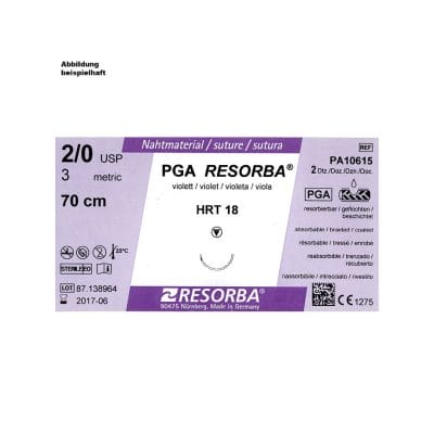 PGA-RESORBA HRT 18 4/0=1,5 violett, Nahtmaterial Fadenlänge 70 cm (24 Stck.)