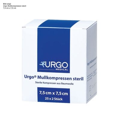 Urgo Mullkompressen 8-fach steril, 10 x 10 cm (25×2 Stck.)